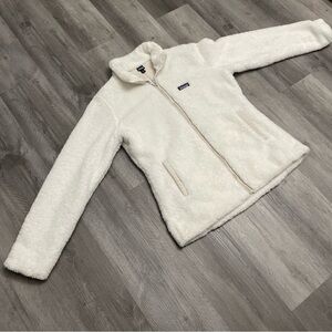 Patagonia Womens Sweater White Sherpa Los Gatos Full Zip Deep Pile Size Xl